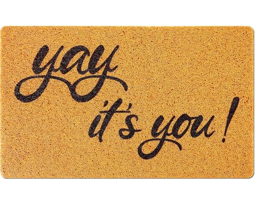 Mindsoft Yay It's You Door Mat Welcome Doormat for Front Door Rug for Indoor Outdoor Decoration 18 x 30 Inch