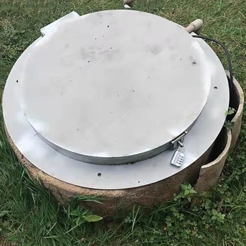 Lockable Stainless Steel Septic Tank Lid, Durable Bolt-on Design for Secure Outdoor Use in Gardens, Courtyards & Yards - Weatherproof & Rust-Resistant