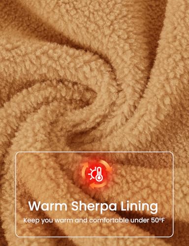 Rdruko Men's Corduroy Fleece Jacket Thick Sherpa Lined Jacket Warm Winter Turn-Down Collar Full Zip Jacket4