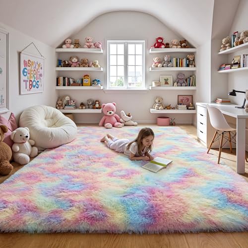 Fluffy 9x12 Large Area Rugs for Girls Bedroom Living Room,