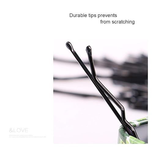 Miniatura 5 de Alfileres de pelo negros con bonita funda, 200 CT Bobby para moños, horquillas de pelo premium para niños, niñas y mujeres, ideales para todo tipo