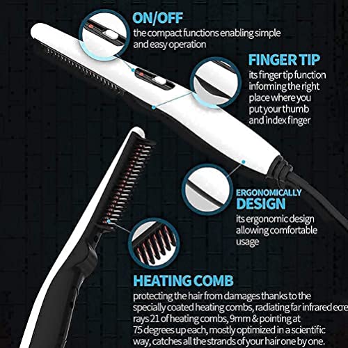 Image of AVIARA Quick Hair Styler for Men Electric Beard Straightener Massage V2 Hair Comb Multifunctional Curly Hair Straightening Comb Curler | 1 Pcs