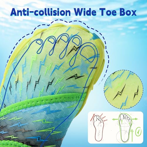 Image of Kids Water Shoes Boys Girls - Wide Toe Box Quick Dry Barefoot Shoes Breathable Non Slip Aqua Athletic Sneakers for Swim Beach Pool Kayak Hiking Sand Walking Travel Essentials (Little Kid /Big Kid)