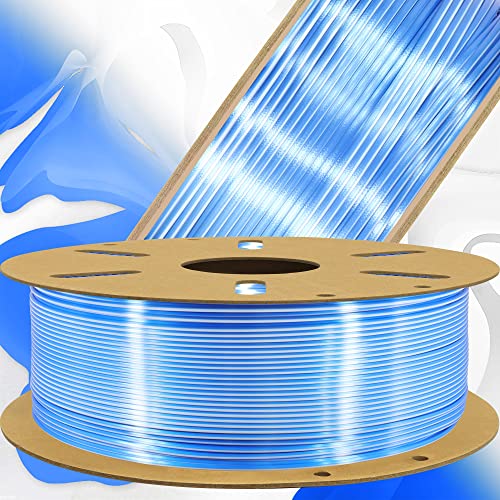 Image of 1.75mm Silk Blue /White PLA Dual Color in 1 Coextrusion PLA 3D Printing Filament, 1KG 2.2lbs 2 Color Silk Bicolor Dichromatic 3D Printer Material, Widely Support for 3D Printers, Blue /White