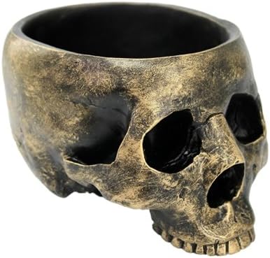 Ebros Gift Homosapien - Estatua de semillero de sopa de caramelo con forma de calavera y mitad superior dividida