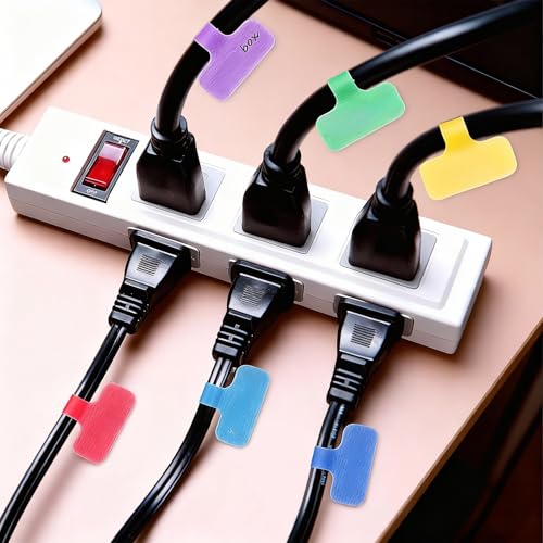 Kabeletiketten Wiederverwendbar, 50 Stück Kabelbeschriftung Set (25x 4x3 cm und 25x 5x2 cm), Beschreibbare Nylon Kabelmarkierung für Kabel, Drähte, Schläuche