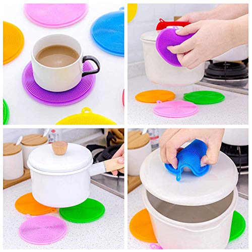 Silicone Dish Scrubber, 7 Pack Silicone Sponge Dish Brush Food Grade Bpa Free Reusable Rubber Sponges Dishwasher Safe And Dry Fast For Kitchen Dish Dishes Fruits Vegetables Washing And Cleaning #TOP5