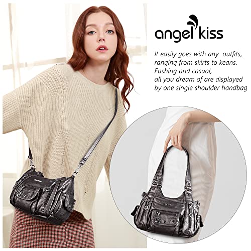 Handbag Hobo Women Handbag Roomy Multiple Pockets Street Ladies' Shoulder Bag Fashion Pu Tote Satchel Bag For Women #TOP6