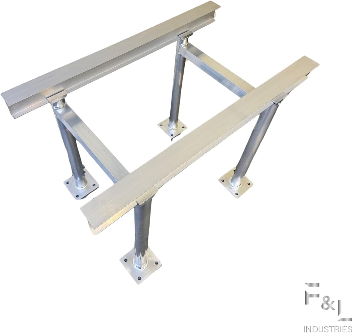 F&L Aluminum AC Stand – Support Leg Frame and I-beams for HVAC Units, Florida Building Code & Miami-Dade Product Approved (FBC & NOA) 24"x3' Standard A/C Stand (2) 24" Leg frames (2) 3' I-Beams