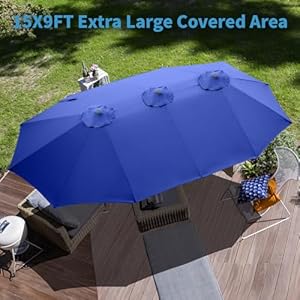 15ft large patio umbrella with base outdoor double sided market umbrella with crank handle patio table umbrella pool umbrella  urban country home decor