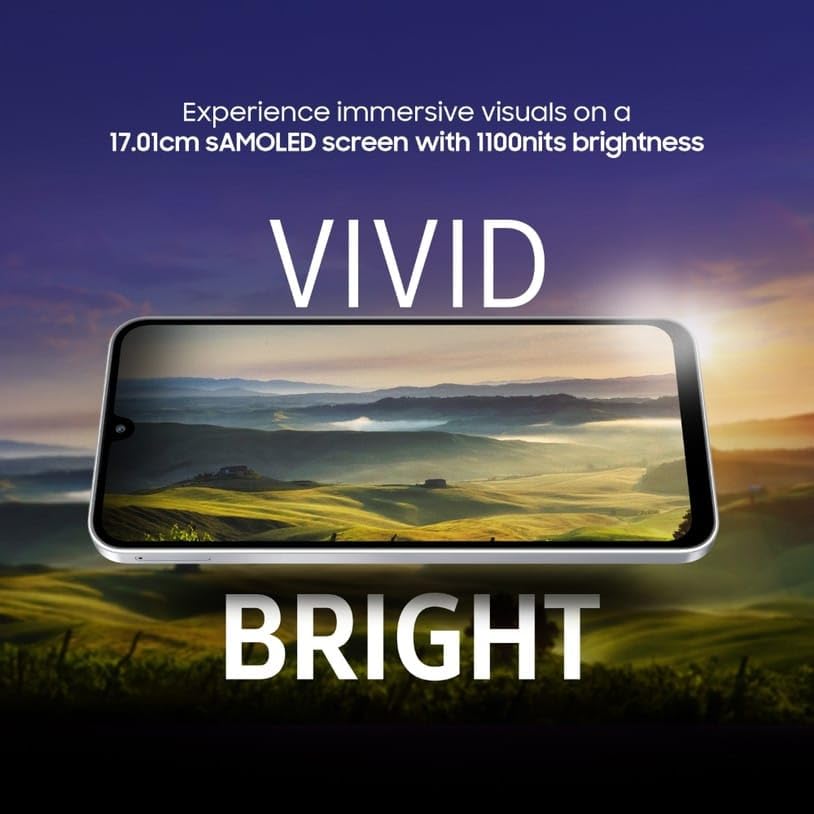 Image of Samsung Galaxy F17 (Neo Black, 4GB RAM, 128GB Storage) | 6.7 inch FHD+ Super AMOLED Display | Exynos 1330 Processor | 50MP OIS Triple | 13MP Front Camera | 5000mAh | 25W Fast Charging | IP54 Rating