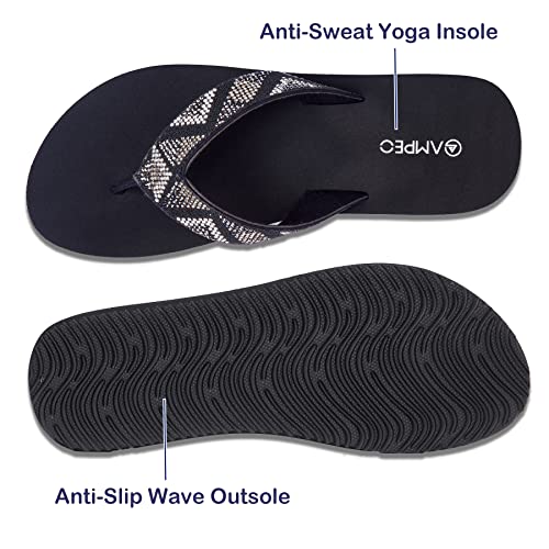 Ampeo Women's Arch Support Flip Flops Comfortable Casual Summer Beach Thong Sandals