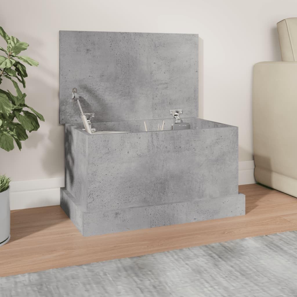 Boîte de rangement gris béton en bois d'ingénierie haute densité