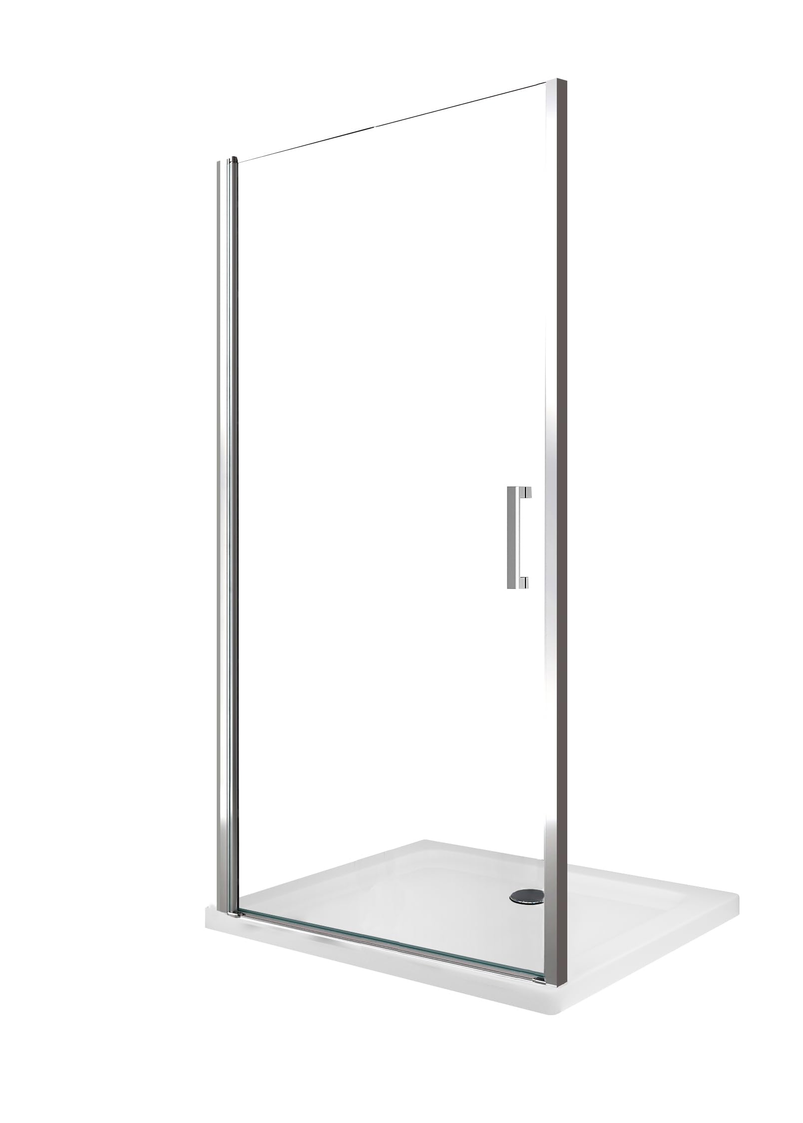 Duschtür für Nische mit Pendeltür aus 8 mm Glas mit Easy-Clean, reversibel - H 200 cm - 8 mm (CM.89-93 verstellbar)