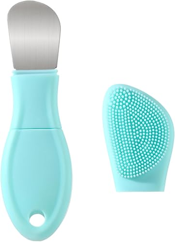Herramienta removedor de puntos negros, limpiador facial de silicona, raspador de nariz 2 en 1 para limpieza profunda, espátula facial, removedor de