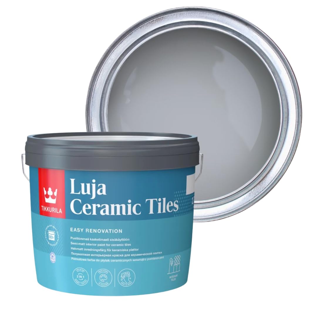 TIKKURILA Luja Ceramic Tiles - Semi-matt paint for Ceramic Tiles - Available in White & 15+ Colours (Homespun L498, 3 Litres) — image 1