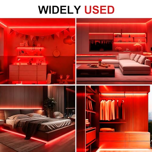 Cinta LED roja 5m dimmable impermeable flexible miniatura 6