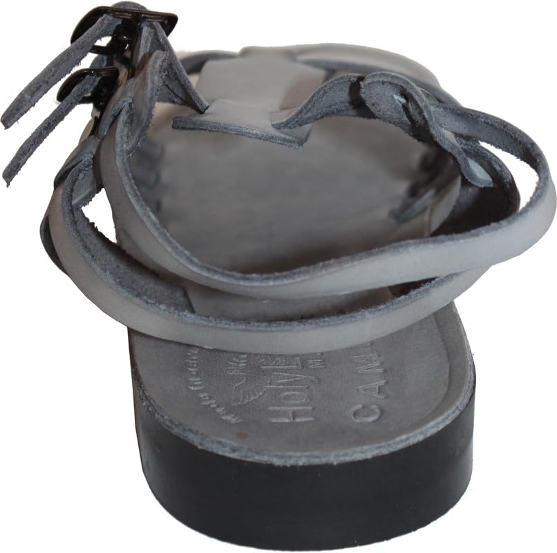 Holy Land Market Men/Women Biblical Jesus Leather Sandals/Slides From Jerusalem (Jeremiah Grey Style)3