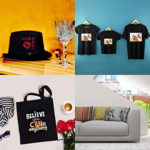 30 Sheets Heat Transfer Paper For Black And Dark Fabric, 8.3 X 11.7" Iron-On Transfer Paper For T Shirt For Any Inkjet Printers, Washable, No Cracking, No Fading #TOP1
