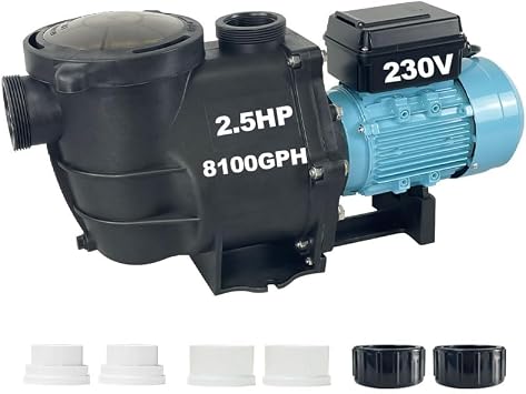 2.5 HP Variable Speed Pool Pump VS Multiple Speed Programmable Swimming Pump 230Vac 8100GPH Intelligent In-ground and above ground pool pump Compatible with with both 1.5" Pipe and 2.0" Pipe