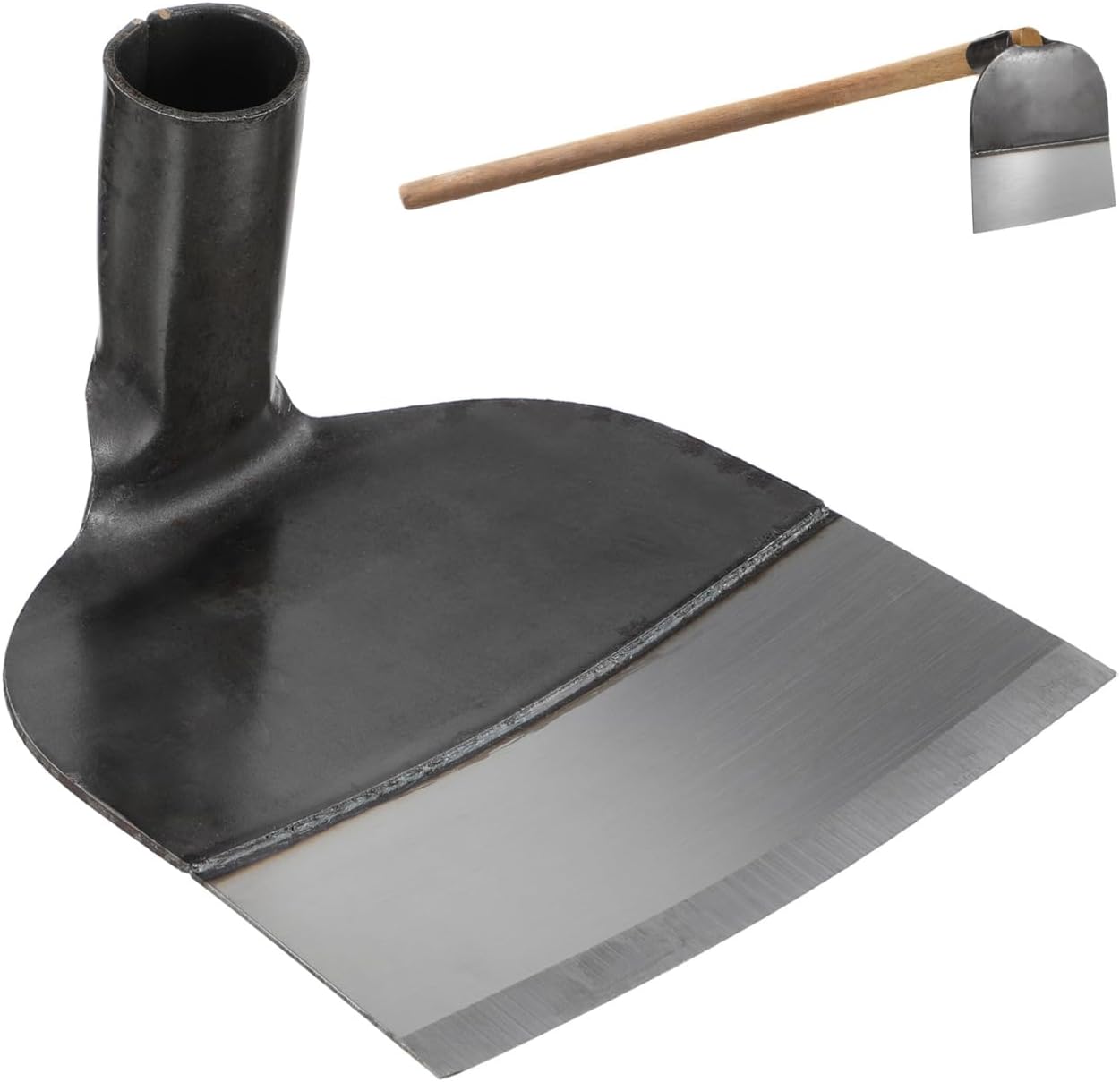 Yardwe Garden Hoe Head Heavy Duty, Digging Replacement for Gardening Agriculture, Weeding Tool for Grubbing Planting, Manganese Steel Round Eye Asadon Attachment