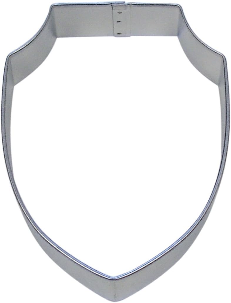 R&M Shield Plaque Cookie Cutter 4 Inch –Tin Plated Steel Cookie Cutters - Shield Plaque Cookie Mold