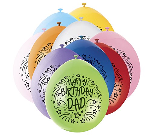 9' de látex variados pai de feliz aniversário balões, pacote de 10', cor / modelo sortido