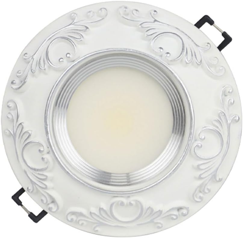 3 Color Temperature Adjustable Dimmable LED Recessed Downlight, 4 Inch Round White Baffle Trim Ceiling Light Fixture, Modern European Style for Living Room, Kitchen, Bedroom, Hallway