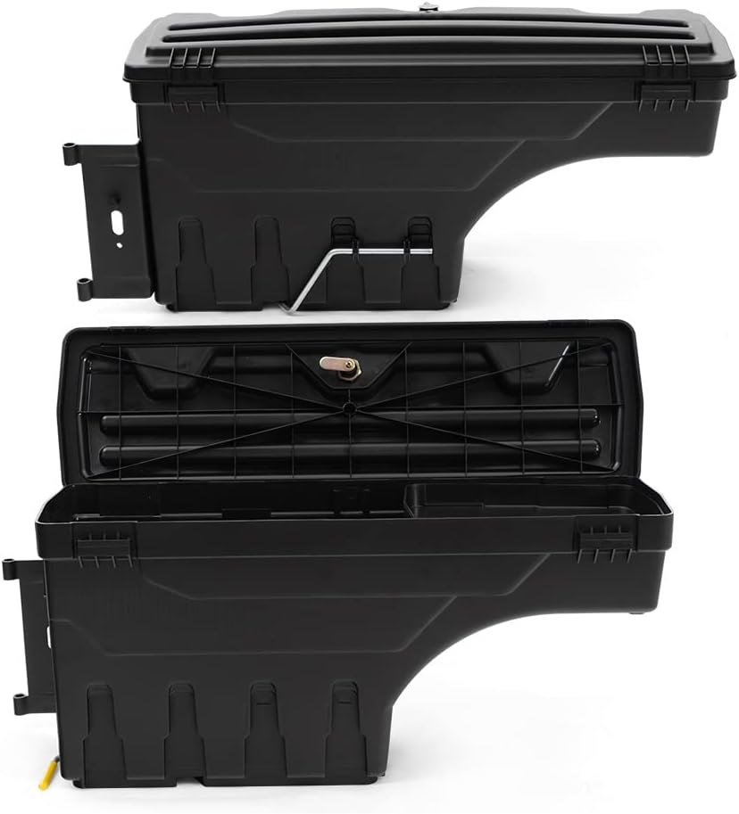DOTCOM Truck Bed Storage Box Pair Left Driver Right Passenger Side Compatible with Compatible with Toyota Tacoma 2005-2020 All Engine Rear Toolbox Black Pair