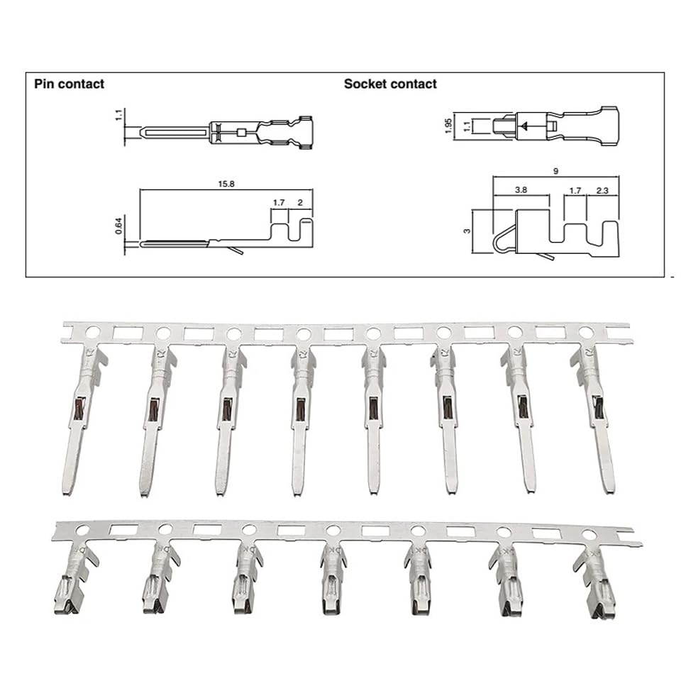 DUTTY 100 works 2.54mm 18-24awg Male and Female Pins Connector Kit Dupont Jumper Wire Cable Pin Crimp Terminal Connector for Connector Housing Jumper Wire Cable JST XH ATX - Image 4