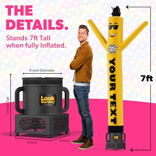 Image of LookOurWay Custom Air Dancers Inflatable Tube Man, 6-Feet Wacky Waving Inflatable Tube Guy with 9-inch Diameter Blower Set for Business Advertising