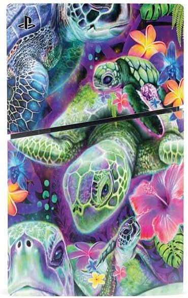 Skinit Decal Gaming Skin Compatible with PS5 Slim Digital Edition Console - Officially Licensed Rainbow Sea Turtles by Sheena Pike Design