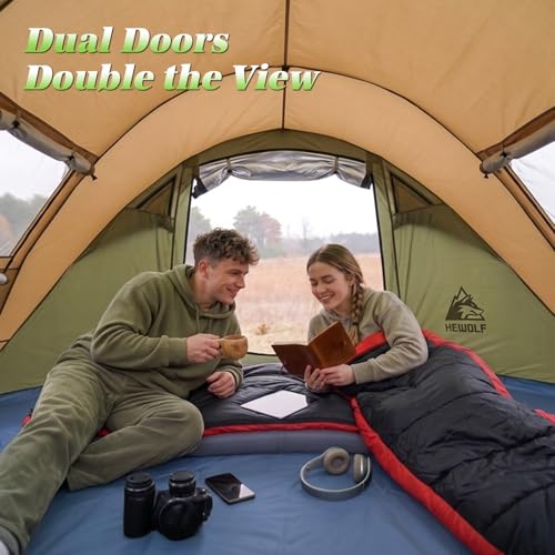 Tienda de Campaña Pop Up Hewolf para 4 Personas, impermeable, instalación automática fácil, ideal para camping, senderismo y viajes miniatura 4