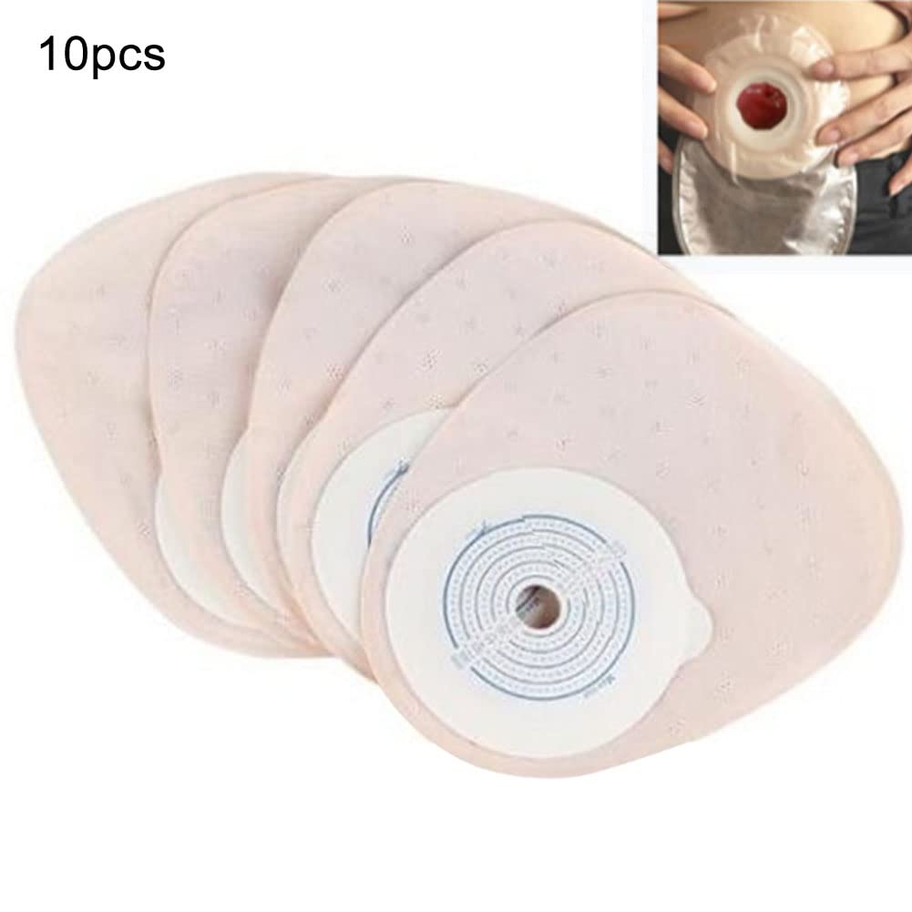 10 bolsas de colostomía, bolsas desechables de ostomía con adhesivo hidrocoloide respetuoso con la piel, bolsa transparente y autosellado para reducir el riesgo de fugas