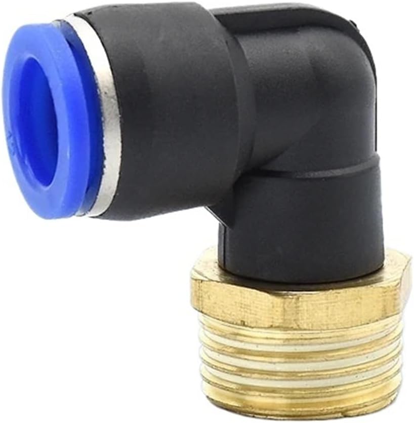 PL Hose OD 1/4'' 3/8'' 1/2'' -4 6 8 10 12mm Pneumatic Elbow Connector Tube Fitting 1Pcs(4mm OD Hose,1/2")