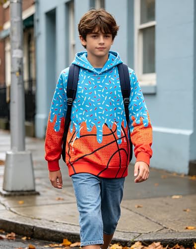 Image of Lovekider Boys Hoodies Sweatshirt Cool 3D Print Pullover with Big Pocket for Kids Fashion Warm Winter 6-16 Years