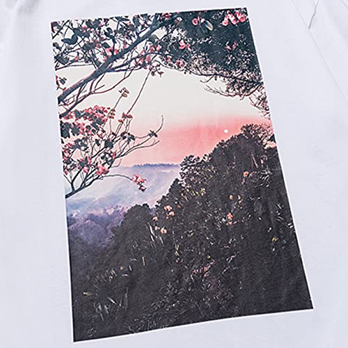 Medo da camiseta do casal de manga curta dos itens de Deus, camisa inferior do por do sol da florest