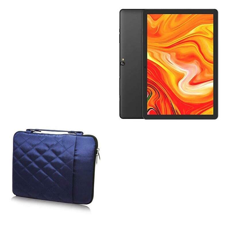 BoxWave Case Compatible with Vankyo MatrixPad Z4 - Quilted Carrying Bag, Soft Synthetic Leather Cover w/Diamond Design - Navy