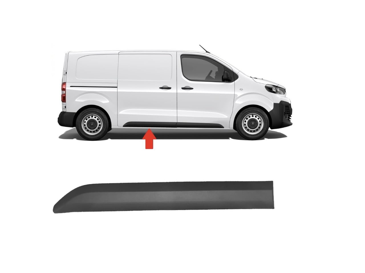 Pannello modanatura trim porta scorrevole quarto posteriore destro compatibile con Expert, Vivaro, Spacetourer, Proace, Jumpy, Dispatch 980874921T (Con Primer, Posteriore Destro) MWB LWB