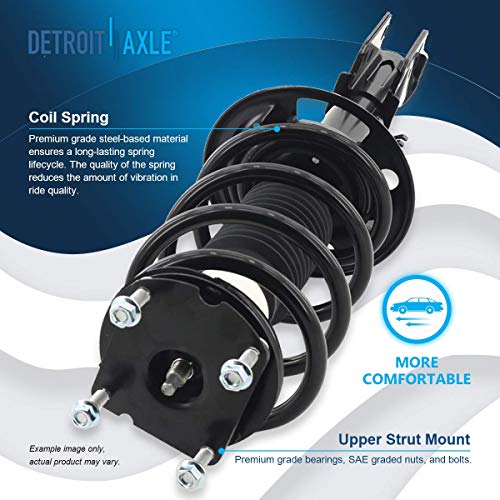 Image of Detroit Axle - FWD Front Struts for 2011 2012 2013 Ford Explorer 2 Complete Struts with Coil Spring Replacement Quick Install Ready Strut Shock Assembly