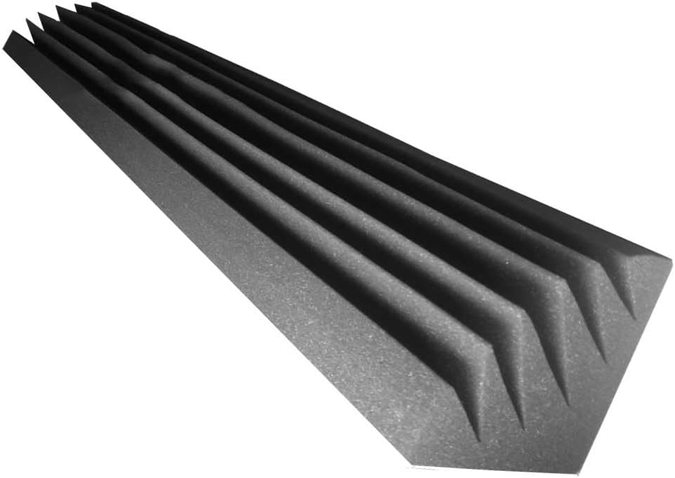 2-Pack — Acoustic Foam Corner Bass Traps | Acoustical Foam Panels | Audio Soundproofing Record Studio Treatment | Sound Insulated Angled Block | (2x TRIANGLE, 42cm (16.5 inches))
