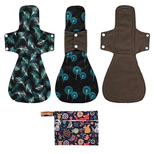 Image of Washable Cloth Menstrual Pads /Mama Cloth /Reusable Sanitary Pads (Forest, 16 inch /Overnight)