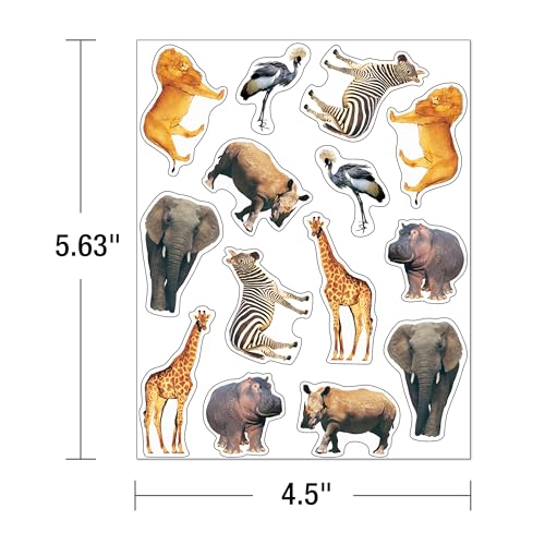 Carson Dellosa African Animals Stickers - 84pc Lion, Zebra, Rhino, Elephant, Giraffe, Hippo, Crane, Wild Nature-Inspired Classroom Teacher Motivational Rewards, Awards, Incentives, Prizes, Good Work