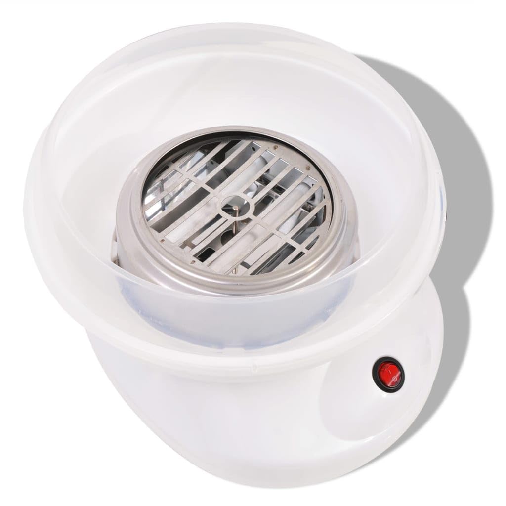 Mangloder - Máquina para hacer algodón de azúcar, 480 W, color blanco, para dulces, postres, aperitivos, cuenco de 26 cm, palo de madera para cumpleaños infantiles, fiestas, hogar, cocina, jardín
