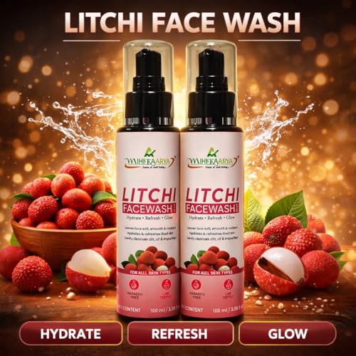 Image of Litchi Face Wash for Men & Women - Pack of 2 (100ml + 100ml) | Refreshing & Gentle Daily Cleanser