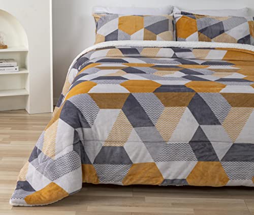 Edredón nórdico con Borreguito Ultra Suave y cálido Set de Cama con Funda de Almohada (Ibarra, 220x240CM +2 Funda) Cover