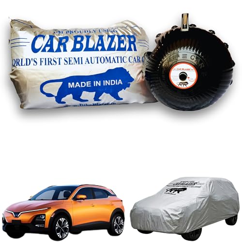 Image of CARBLAZER Portable & Semi-Automatic Full Body Car Cover: Heavy Duty Device | Anti-Theft | Dust & Scratch Proof | Water & Wind Resistant | Custom Fit | UV & Heat Protection Compatible for VINFAST VF6