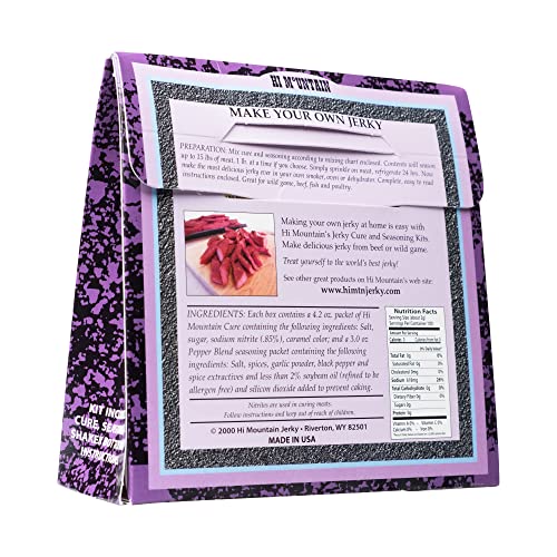 Hi Mountain Jerky Seasoning and Cure Kit | PEPPER BLEND | Beef Jerky Seasoning | Perfect for Beef, Venison, Elk, & Deer | Seasons up to 15 lbs. of Meat (1 Box) - Thumbnail 2
