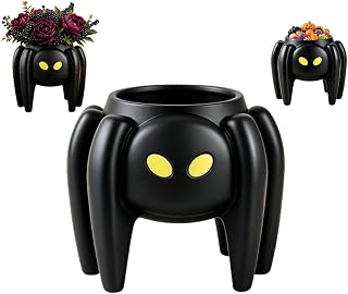 Halloween Spider Planter - Black Gothic Resin
