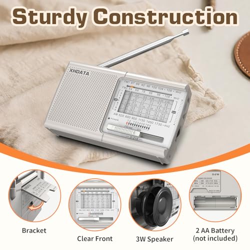Image of XHDATA D219 AM /FM /SW 12 Bands Radio Pocket Shortwave Receiver for Home or Travel White